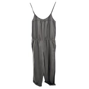 Ali‎ Ro Women's Jumpsuit 8 Gray Pockets Silk Linen Oversized Lagenlook Relaxed